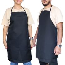 Avental Cozinha Buffet Oxford Liso Preto Padaria Lanchonete Garçom Cozinheiro Churrasqueiro
