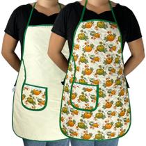 Avental Cozinha Dupla Face C/ Bolso Estampado Cozinha Linda Estampa:Abóbora