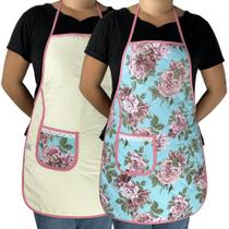 Avental Cozinha Dupla Face C/ Bolso Estampado Cozinha Linda Estampa:Floral