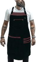 Avental Cozinha Restaurante Churrasqueiro Luxuoso Sarja e Couro Legítimo Avental Cozinha Restaurante Churrasqueiro Luxuoso Sarja e Couro Legítimo