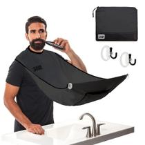 Avental de babador para barba, conjunto de barbear BEARD KING para homens, preto