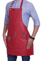 Avental de barbeiro FACON Professional Leather Hair Cutting Red