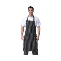 Avental De Chef Listrado Azul Marinho E Branco Para Homens E Mulheres, Com Gola Halter, Resistente a Avental De Chef Listrado Azul Marinho E Branco Para Homens E Mulheres, Com Gola Halter, Resistente a