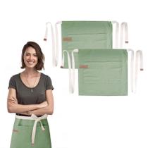 Avental de Cintura Verde Matte Algodao Cafeteria Vegano 10un Avental de Cintura Verde Matte Algodao Cafeteria Vegano 10un