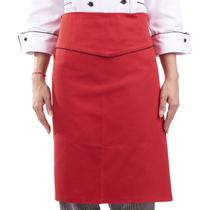 Avental de Cintura Vermelho Red Gold Meio Corpo Chef de Cozinha