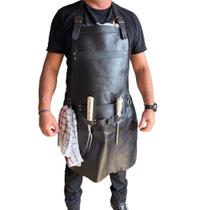 Avental de Couro Premium Para Churrasqueiro Profissional Avental de Couro Legítimo barbeiro Avental de Couro Premium Para Churrasqueiro Profissional Avental de Couro Legítimo barbeiro