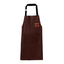 Avental de couro PU impermeável com bolso unissex à prova de óleo
