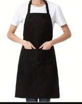 Avental de cozinha com bolso frontal, alças de regulagem em tecido Oxford Especial Preto
