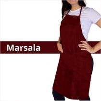 Avental de Cozinha com Bolso Frontal e Regulagens de Altura e Cintura Tecido Oxford