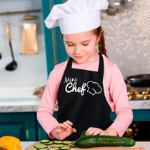 Avental de Cozinha Infantil Mini Chef Preto Branco - Envio Imediato - Vida Pratika