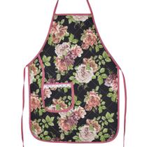 Avental De Cozinha Matelado Dupla Face 68cm X 48cm Estampado Tecido Misto - Rosas