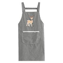 Avental de cozinha unissex estilo coreano Li com veado bordado