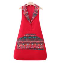 Avental de estilo étnico para mulheres, poliéster impermeável sem mangas Avental de estilo étnico para mulheres, poliéster impermeável sem mangas