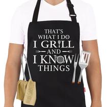 Avental de grelhar ALIPOBO Funny for Men BBQ com 2 bolsos Avental de grelhar ALIPOBO Funny for Men BBQ com 2 bolsos