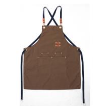 Avental de lona de algodão marrom com bolsos para homens e mulheres 76x68cm Avental de lona de algodão marrom com bolsos para homens e mulheres 76x68cm