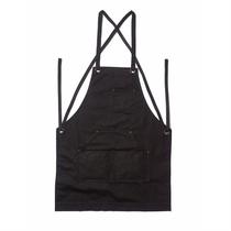 Avental de lona preta poliéster-algodão 86x68cm com bolsos