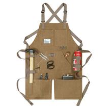 Avental de lona resistente de pernas divididas com vários bolsos 72x58cm