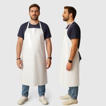 Avental De Pvc Forrado Tiras Soldadas 1,20x0,70 Resistente Branco Liso