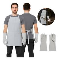 Avental De Raspa Serralheiro Luva De Raspa Soldador Com Brinde