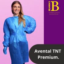 AVENTAL DESC. EM TNT AZUL ROYAL c/ PUNHO 40g c/ TIRAS c/ 05 unid.