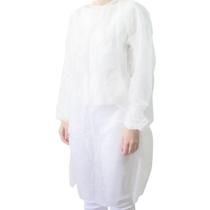 Avental descartável branco gr leve manga longa (10 unidades)