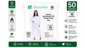 Avental descartavel manga longa 50g tnt c/ 10 unidades