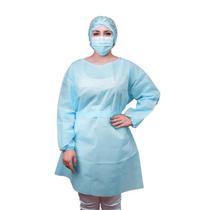 Avental Descartável Manga Longa Azul Nt Flex C/10 Un