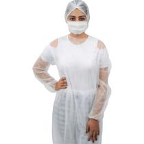 Avental Descartavel Manga Longa Branco Tnt 30g Kit 10 Un Descartee