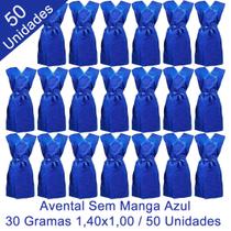 Avental Descartável Sem Manga Azul 1,40x1,00 30 Gramas 50 Unidades