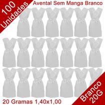 Avental Descartável Sem Manga Branco 20 Gramas 100 Unidades