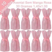 Avental Descartável Sem Manga Rosa 1,40x1,00 30 Gramas 10 Unidades - Cirúrgica Deluma