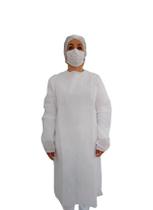 Avental Descartável Tnt C/ Manga Longa 50gr - Kit 05 Unid Avental Descartável Tnt C/ Manga Longa 50gr - Kit 05 Unid