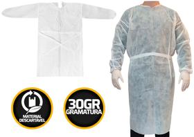 Avental Descartável Tnt Hospitalar Manga Longa Tnt 30g Avental Descartável Tnt Hospitalar Manga Longa Tnt 30g
