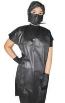 Avental Descartável Tnt Manga Curta Tnt 30g - Preto