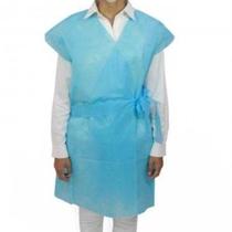 Avental Descartável Tnt Manga Longa/Curta Azul 30g Pct/10
