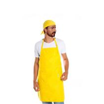 Avental e Bandana Amarelo Chef de Cozinha Bar Unissex