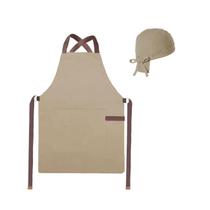 Avental e Bandana Bege Marrom Chef Cozinha Bistro Bar Avental e Bandana Bege Marrom Chef Cozinha Bistro Bar