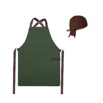 Avental e Bandana Verde Marrom Chef Cozinha Bistro Bar Avental e Bandana Verde Marrom Chef Cozinha Bistro Bar