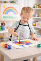 Avental Escolar Infantil Educativo Transparente Plastico com Vies - Genérica