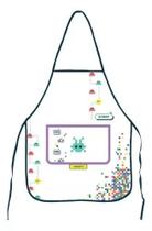Avental Escolar Plástico Estampado Game 49,5x39,5cm Cor Branco