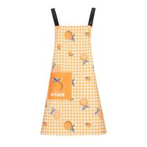 Avental estilo coreano com estampa laranja com bolso de poliéster 68x66cm