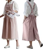Avental FADUOFA, algodão, linho, estilo japonês, impermeável, rosa Avental FADUOFA, algodão, linho, estilo japonês, impermeável, rosa