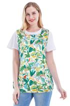 Avental feminino Cobbler Cobbler CF3177 de folha branca, poliéster e algodão