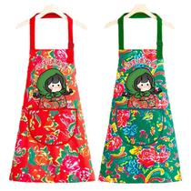 Avental floral de estilo folclórico de algodão impermeável para mulheres Avental floral de estilo folclórico de algodão impermeável para mulheres