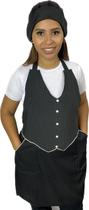 Avental Frente Única de Botão Uniforme Ideal Para Cozinha Atendente Garçonete