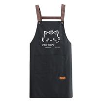Avental impermeável de desenho animado para mulheres com estampa de gato Black Pol