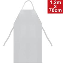 Avental Impermeável de PVC Forrado G 1,2m x 70cm Branco CA 21.075