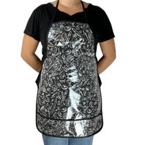 Avental Impermeavel Plastificado Estampado para Cozinha Jardinagem Artesanato Com Bolso