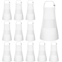 Avental infantil BOUBONI, pacote com 12, poliéster branco com 2 bolsos Avental infantil BOUBONI, pacote com 12, poliéster branco com 2 bolsos