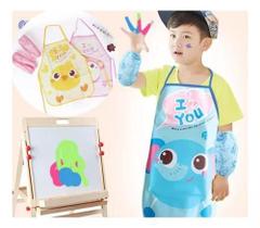 Avental Infantil C/ Mangas P/ Pintura Artes Cozinha Escolar - UNOTOYS